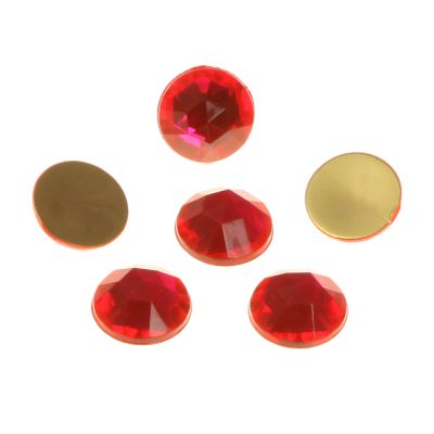 Acrylic Rhinestone, Rose, 15mm, Faceted Round, Flatback (144 Pieces)