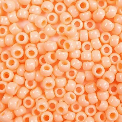Mini Pony Beads, 6.5x4mm, Opaque Peach (Approx. 1000 Pieces)