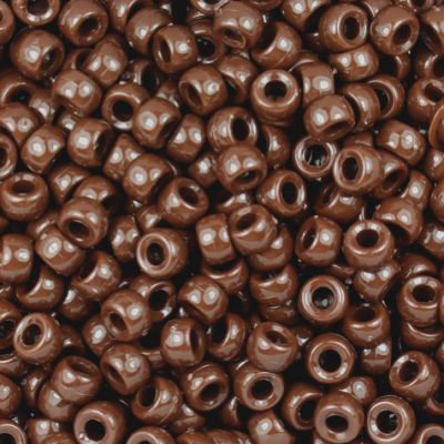 Mini Pony Beads, 6.5x4mm, Opaque Brown (Approx. 1000 Pieces)