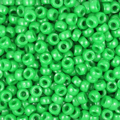 Mini Pony Beads, 6.5x4mm, Opaque Green (Approx. 1000 Pieces)