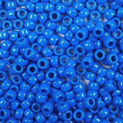 Mini Pony Beads, 6.5x4mm, Opaque True Blue (Approx. 1000 Pieces)