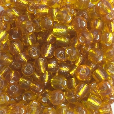 Silver-Lined Rocailles Size 6/0 - Light Topaz, 1LB (500 Grams)