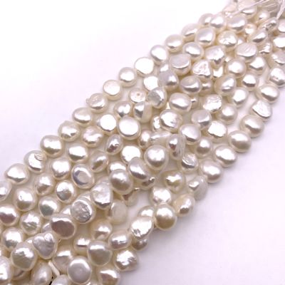 8-9mm Potato Freshwater Pearls, White (16" Strand)