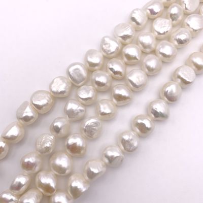 11-12mm Potato Freshwater Pearls, White (16" Strand)