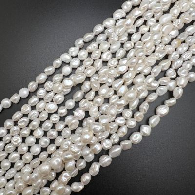 7/8mm Baroque Keshi Freshwater Pearls, White (16" Strand)
