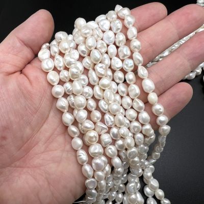 7/8mm Baroque Keshi Freshwater Pearls, White (16" Strand)