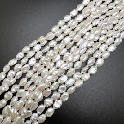 8/9mm Baroque Keshi Freshwater Pearls, White (16" Strand)