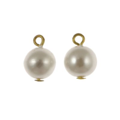 Round Pearl with Loop, 8mm, White (144 Pieces)