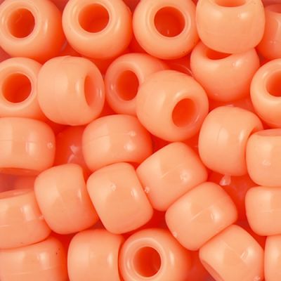 Pony Beads, 9x6mm, Opaque Peach (650 Pieces)