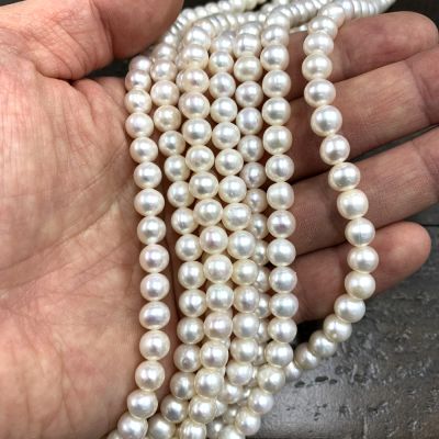 6-7mm Round Freshwater Pearls, White (16" Strand)