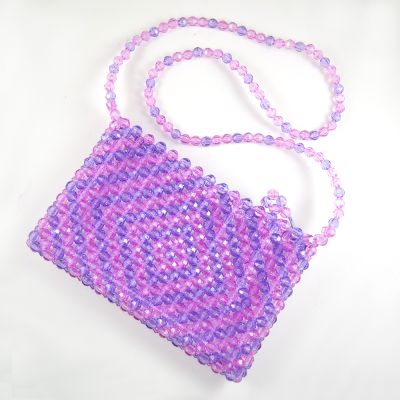 Small Pink & Purple Faceted Bead Purse