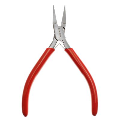 Slimline Flatnose Pliers with Spring, 120mm, Red Handle (Each)