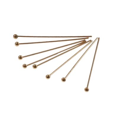 Ball Head Pin, 1", Gold-Plated (100 Pieces)