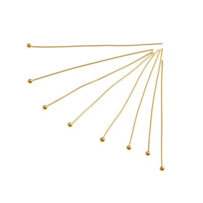Ball Head Pin, 1.5", Gold-Plated (100 Pieces)