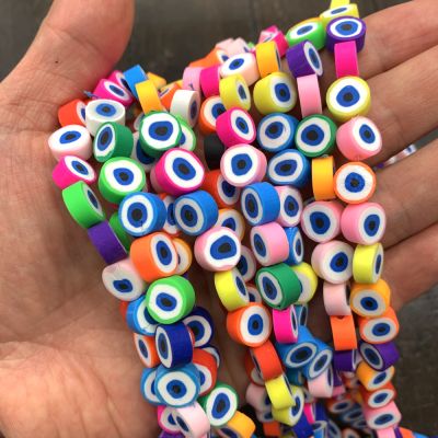 Polymer Clay Beads, Evil Eye, Mixed Colors (16" Strand)