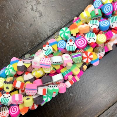 Polymer Clay Beads, Assorted Sweet Treats (16" Strand)