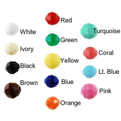 10MM Faceted Beads Opaque-Choose Color (Approx. 250 Pieces)