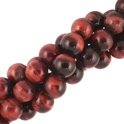 14mm Smooth Round, Red Tiger Eye Beads (16" Strand)