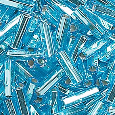 Czech Silver-Lined Bugle Beads (#2) 5MM - Aquamarine (55 Grams)