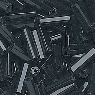 Czech Silver-Lined Bugle Beads (#2) 5MM - Jet (55 Grams)