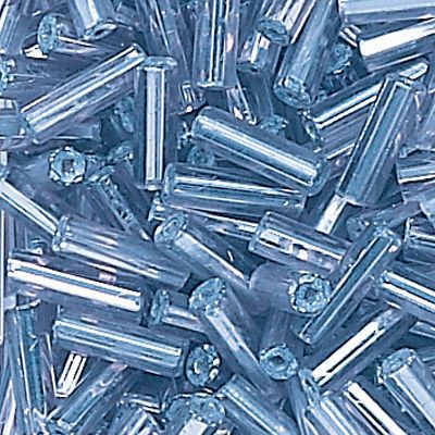 Czech Silver-Lined Bugle Beads (#2) 5MM - Lt. Sapphire (55 Grams)