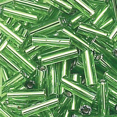 Czech Silver-Lined Bugle Beads (#2) 5MM - Peridot (55 Grams)