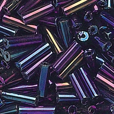 Czech Silver-Lined Bugle Beads (#2) 5MM - Purple Iris (55 Grams)