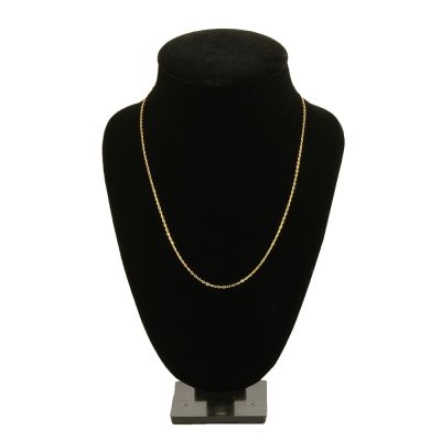 18" Neck Chain, Curb Chain, Steel Material, Gold-Plated (12 Pieces)