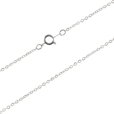 18" Neck Chain w/ Closure, Flat Cable, Soldered Brass, Imitation Rhodium (12 Pieces)