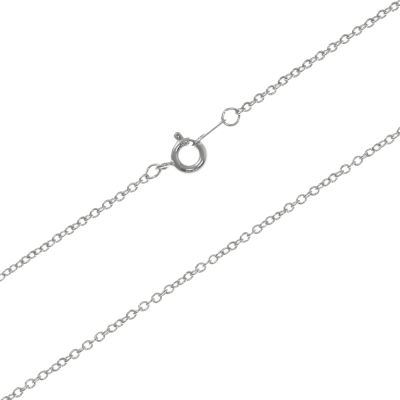 18" Neck Chain w/ Closure, Round Cable, Soldered Brass, Imitation Rhodium (12 Pieces)