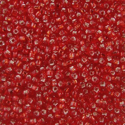 Silver-Lined Rocailles Size 10/0 -Red, 1LB (500 Grams)