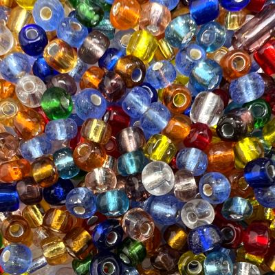 Silver-Lined Rocailles Size 6/0, Multi-Color Mix 1LB (500 Grams)