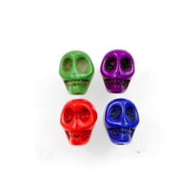 10mm Stone Skull Bead-Mixed Colors (40 Pieces)