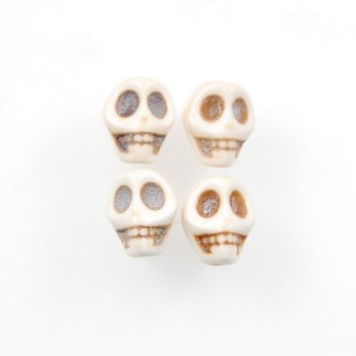 10mm Stone Skull Bead-Ivory (40 Pieces)