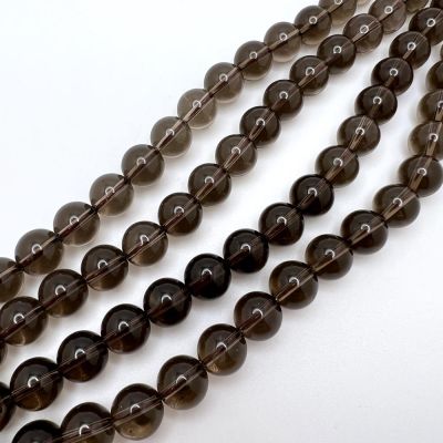 10mm Smooth Round, Smokey Quartz Beads (16" Strand)