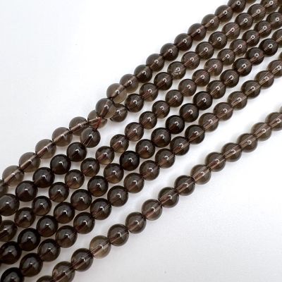 6mm Smooth Round, Smokey Quartz Beads (16" Strand)