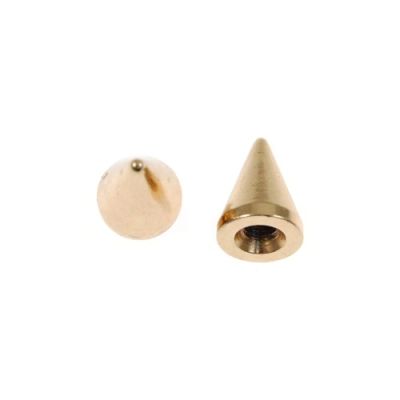 Metal Cone Spike 10mm (Gold) (10 Pieces)