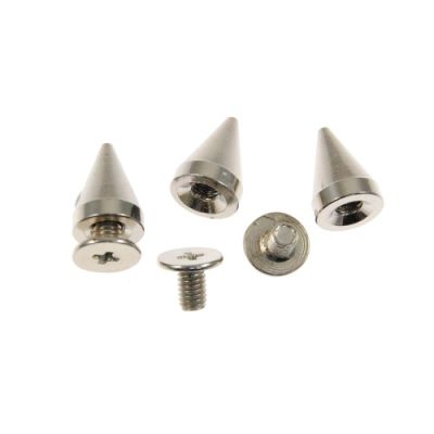 Metal Cone Spike 10mm-BULK PACK! (Silver) (100 Pieces)