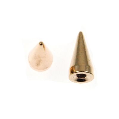 Metal Cone Spike 15mm (Gold) (10 Pieces)
