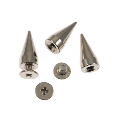 Metal Cone Spike 15mm-BULK PACK! (Silver) (50 Pieces)