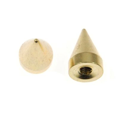 Metal Cone Spike 15mm-Wide (Gold)    (10 Pieces)