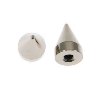 Metal Cone Spike 15mm-Wide (Silver)   (10 Pieces)