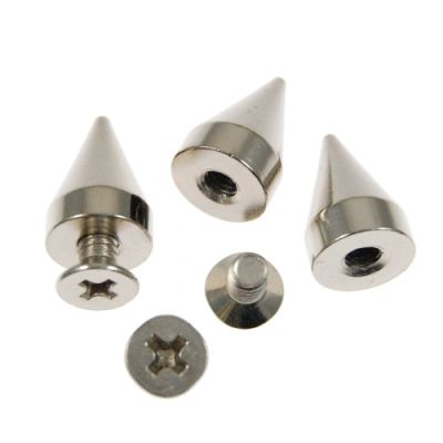 Metal Cone Spike 15mm-Wide-BULK PACK! (Silver)    (50 Pieces)