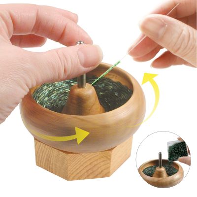 Bead Spinner, Spin & String, 4" Medium Wood, 1 Needle (Each)