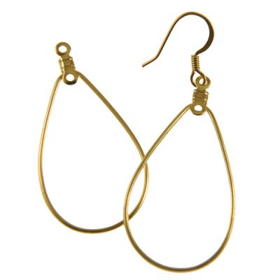 Flat Fish Hook Earwire w/ Spring, Gold-Plated (144 Pieces)