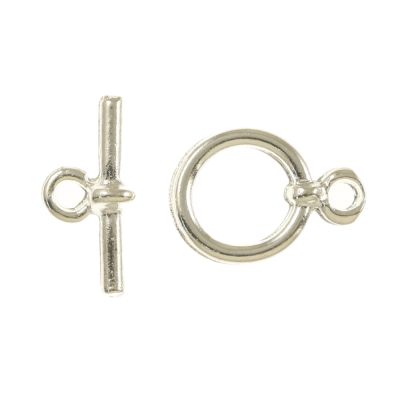 Smooth Toggle Clasp, 11mm, Sterling Silver Plate (12 Sets)