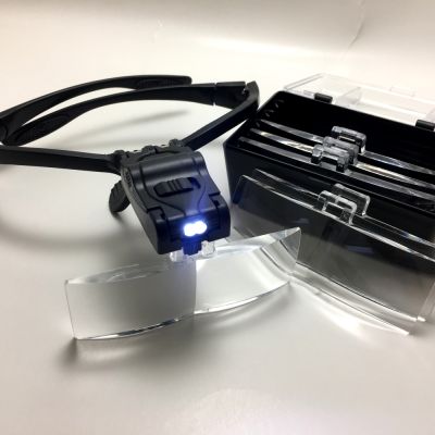 UltraLight LED Magnification Glasses, with Elastic Headband and 5 Adjustable Magnifying Lenses (Each)