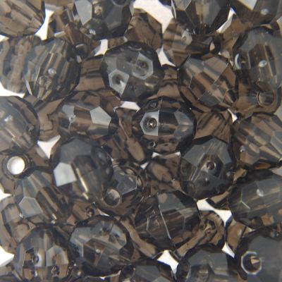 Tr. Jet - Faceted Transparent Plastic Beads (Choose Size) (Pack)