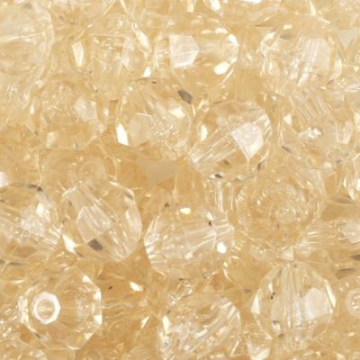 Tr. Champagne - Faceted Transparent Plastic Beads (Choose Size) (Pack)
