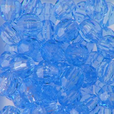 Tr. Light Sapphire - Faceted Transparent Plastic Beads (Choose Size) (Pack)